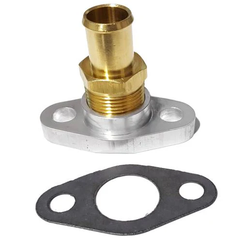 Flange, Oil Drain (oil return), BIG (high volume) w/ 3/4" Hose Barb, Garrett GT55 GTX55 GT47 GTX47 - Image 2