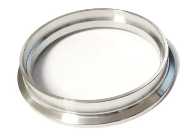 Flat (NO PROTRUDED LIP), 3" Stainless Weld Flange, V-band, 304 stainless, 3.55" OD (3-5/8" OK) - Image 2