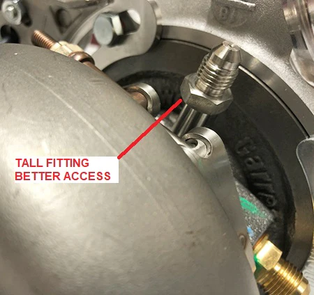TALL RESTRICTOR -4 size .035" Oil inlet fitting for GT28 GTX28 GT30 GTX30 GT35R G25 G30 G35 - Image 5
